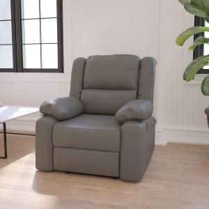 Flash Furniture Harmony Series Black LeatherSoft Recliner(Gray Leathersoft)