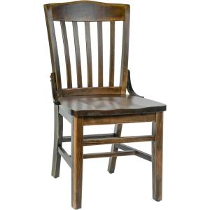 Flash Furniture Hercules School House Back Metal Restaurant Chair – Antique White Wood Seat – Black Frame(Antique Copper)