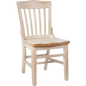 Flash Furniture Hercules School House Back Metal Restaurant Chair – Antique White Wood Seat – Black Frame(Antique White)