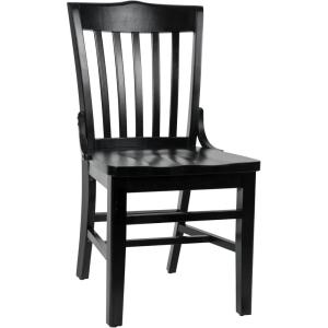 Flash Furniture Hercules School House Back Metal Restaurant Chair – Antique White Wood Seat – Black Frame(Black)