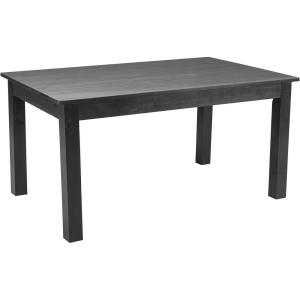 Flash Furniture Hercules Series 60″ x 38″ Rectangular Rustic Solid Pine Restaurant Table, Antique Farmhouse Dining Table for Kitchens and Restaurants(Black Wash)