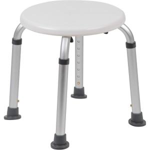 Flash Furniture Hercules Series Aluminum Bath and Shower Chair with Adjustable Height, Anti-Slip Medical Chair, 300 lb. Static Weight Capacity, Gray(White)
