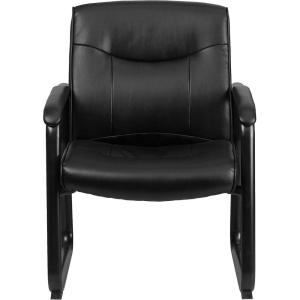 Flash Furniture Hercules Series Big & Tall LeatherSoft Executive Side Reception Chair, Padded Lobby Chair with 500-lb. Static Weight Capacity, Black(Chair)