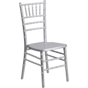 Flash Furniture Hercules Series Chiavari Chair for Formal Events and Banquets, Commercial/Residential All-Occasion Event Chair, White(Silver)