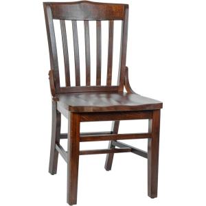 Flash Furniture Hercules Series School House Back Mahogany Wood Dining Chair, Traditional Elegant Wood Restaurant Chair, Walnut Wood(Walnut)