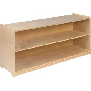 Flash Furniture Hercules Wooden 5-Section School Coat Locker with Bench, Cubbies, and Storage Hooks, Preschool Cubby Organizer, 48″H x 48″L, Natural(24″H x 48″L – 2 Shelves)
