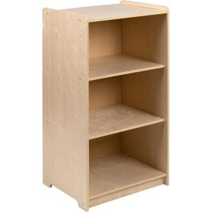 Flash Furniture Hercules Wooden 5-Section School Coat Locker with Bench, Cubbies, and Storage Hooks, Preschool Cubby Organizer, 48″H x 48″L, Natural(36″H – 3 Shelves)
