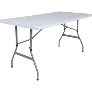 Flash Furniture Kathryn 4.93-Foot Height Adjustable Granite White Plastic Folding Table