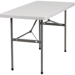 Flash Furniture Kathryn 4-Foot Granite White Plastic Folding Table