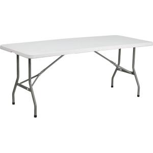 Flash Furniture Kathryn 6-Foot Bi-Fold Granite White Plastic Folding Table