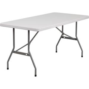 Flash Furniture Kathryn Commercial Grade 5-Foot Granite White Plastic Folding Table(Classic)