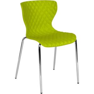 Flash Furniture Lowell Contemporary Design Citrus Green Plastic Stack Chair(Citrus Green)