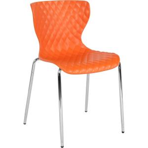 Flash Furniture Lowell Contemporary Design Citrus Green Plastic Stack Chair(Orange)