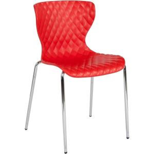 Flash Furniture Lowell Contemporary Design Citrus Green Plastic Stack Chair(Red)