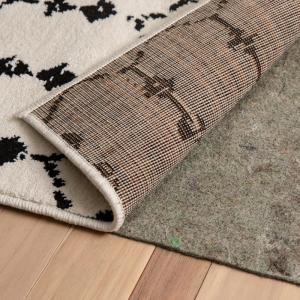 Flash Furniture Minnie Slide-Stop® Multi-Surface Reversible Non-Slip Cushion Rug Pad, 1/4″ Thick, Floor Protection, for 8’x10′ Area Rug, Gray(4’1″ x 6′ (Rectangular))