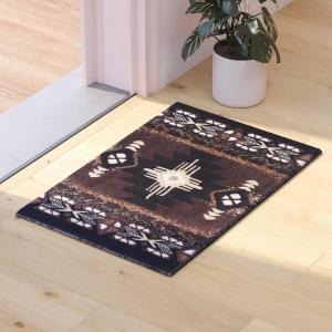 Flash Furniture Mohave Traditional Southwestern Style Area Rug – Rustic Ivory Accent Rug – 8′ x 10′ – Olefin Fibers with Jute Backing(Chocolate)