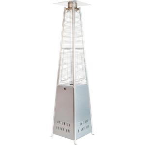 Flash Furniture Outdoor Patio Heater with Wheels – Silver – 42,000 BTU – 7.5 Feet Tall – Stainless Steel – For Residential and Commercial Use(Silver)