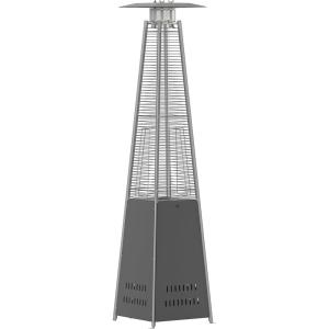 Flash Furniture Outdoor Patio Heater with Wheels – Silver – 42,000 BTU – 7.5 Feet Tall – Stainless Steel – For Residential and Commercial Use(Slate Gray)