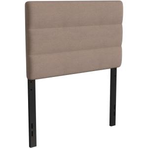 Flash Furniture Paxton Upholstered Headboard – Channel Stitched Gray Fabric Upholstery – King – Adjustable Height from 44.5″ to 57.25″ From Floor(Taupe)