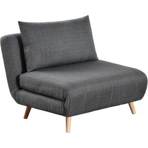 Flash Furniture Shaw Tri-Fold Convertible Sleeper Chair with Pillow, 3-in-1 Multifunctional Adjustable Sleeper, Channel Stitching, Hideaway Legs, Cream Boucle(Dark Gray)