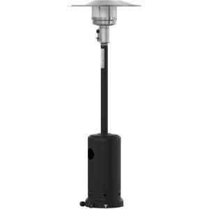 Flash Furniture Sol Patio Outdoor Heating-Bronze Stainless Steel 40,000 BTU Propane Heater with Wheels for Commercial & Residential Use-7.5 Feet Tall(Black)