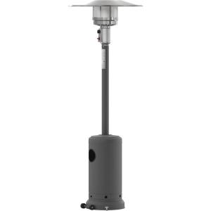 Flash Furniture Sol Patio Outdoor Heating-Bronze Stainless Steel 40,000 BTU Propane Heater with Wheels for Commercial & Residential Use-7.5 Feet Tall(Slate Gray)