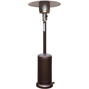 Flash Furniture Sol Patio Outdoor Heating-Bronze Stainless Steel 40,000 BTU Propane Heater with Wheels for Commercial & Residential Use-7.5 Feet Tall(Bronze)