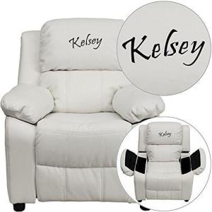 Flash Furniture TXT White Vinyl Kids Recliner