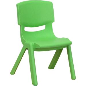 Flash Furniture Whitney 2 Pack Green Plastic Stackable School Chair with 10.5” Seat Height(Green)