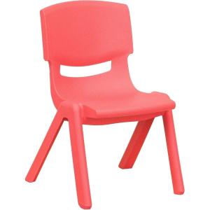 Flash Furniture Whitney 2 Pack Green Plastic Stackable School Chair with 10.5” Seat Height(Red)