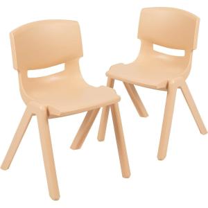 Flash Furniture Whitney 5 Pack Natural Plastic Stackable School Chair with 13.25″ Seat Height(Natural)