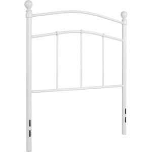 Flash Furniture Woodstock Decorative Black Metal Queen Size Open Slat Headboard with Round Posts(White)