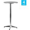 Flash Furniture Mellie 23.25″ Round Aluminum Indoor-Outdoor Bar Height Table with Flip-Up Table – Set of 4