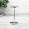 Flash Furniture Mellie 23.25″ Round Aluminum Indoor-Outdoor Bar Height Table with Flip-Up Table – Set of 4