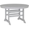 Flash Furniture Colonel Outdoor Dining Table for 4, Commercial Grade All-Weather Recycled HDPE Adirondack Style Table, UV Fade Resistant, 48″ Round, White(Grey)