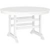 Flash Furniture Colonel Outdoor Dining Table for 4, Commercial Grade All-Weather Recycled HDPE Adirondack Style Table, UV Fade Resistant, 48″ Round, White(White)
