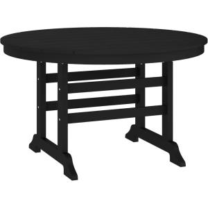 Flash Furniture Colonel Outdoor Dining Table for 4, Commercial Grade All-Weather Recycled HDPE Adirondack Style Table, UV Fade Resistant, 48″ Round, White(Black)