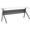 Flash Furniture Davis Commercial Nesting Flip Training Table, Heavy-Duty Steel Frame and Y-Legs, Modesty Panel, 1″ Thick Tabletop, 60″ x 24″, Gray Top/Black Frame(White Top/Gray Frame)