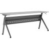 Flash Furniture Davis Commercial Nesting Flip Training Table, Heavy-Duty Steel Frame and Y-Legs, Modesty Panel, 1″ Thick Tabletop, 60″ x 24″, Gray Top/Black Frame(Gray Top/Gray Frame)