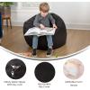 Flash Furniture Dillon Small Teal Furry Bean Bag Chair for Kids and Teens(Black)