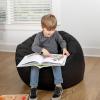 Flash Furniture Dillon Small Teal Furry Bean Bag Chair for Kids and Teens(Black)