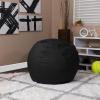Flash Furniture Dillon Small Teal Furry Bean Bag Chair for Kids and Teens(Black)
