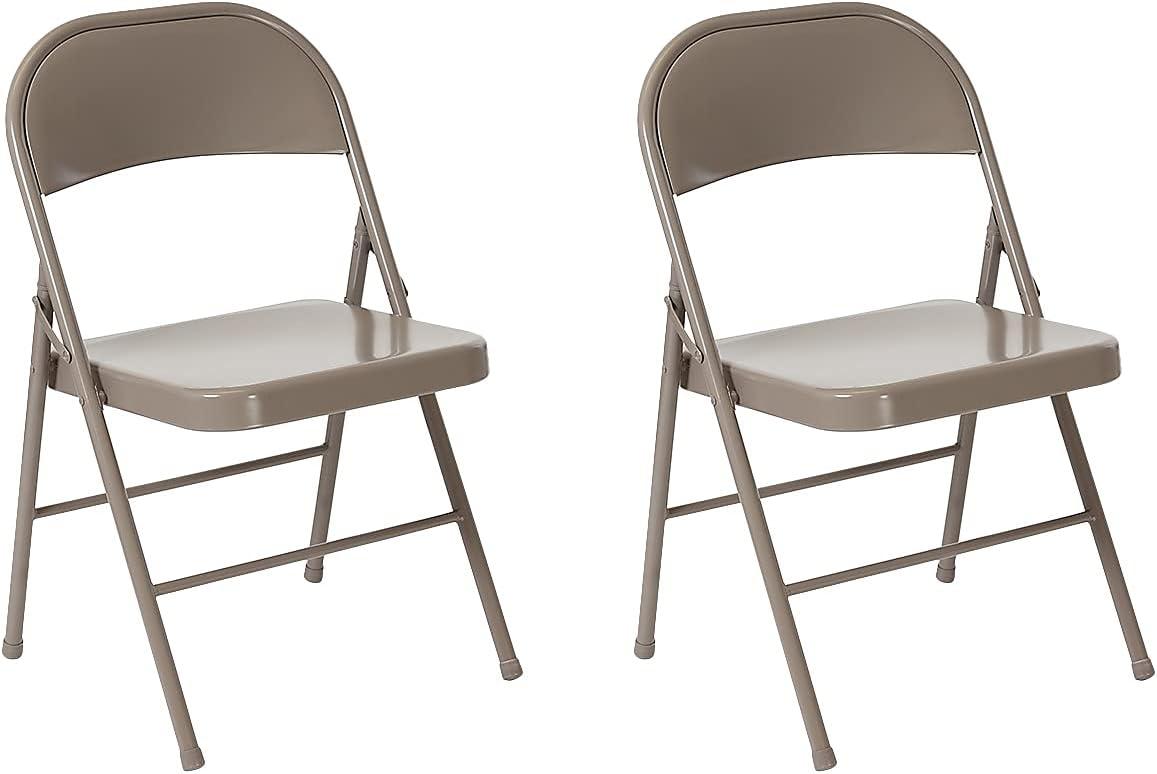 imageFlash Furniture 4 Pack HERCULES Series Double Braced Red Metal Folding ChairGrey