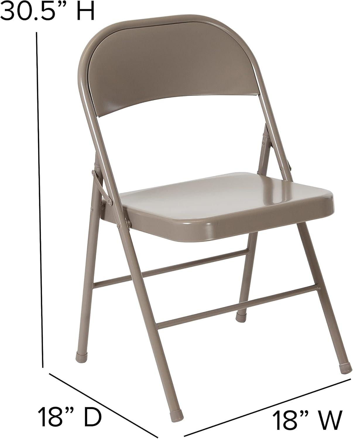 imageFlash Furniture 4 Pack HERCULES Series Double Braced Red Metal Folding ChairGrey