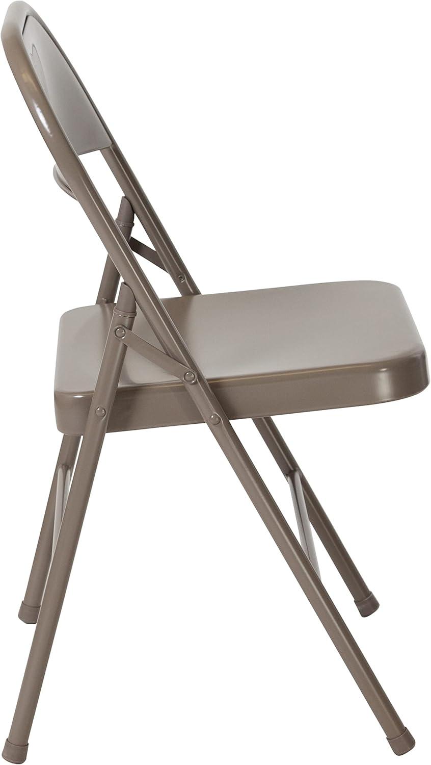 imageFlash Furniture 4 Pack HERCULES Series Double Braced Red Metal Folding ChairGrey