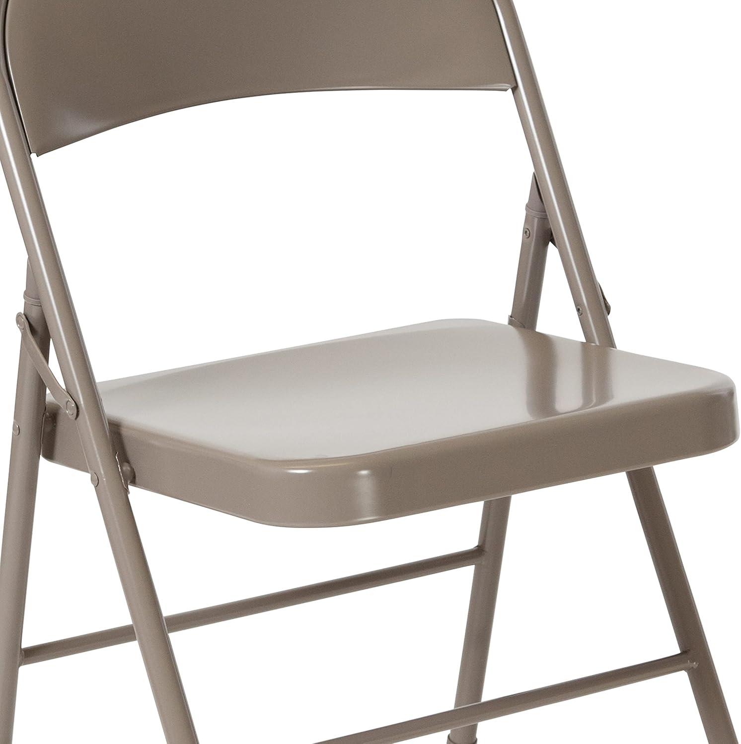imageFlash Furniture 4 Pack HERCULES Series Double Braced Red Metal Folding ChairGrey