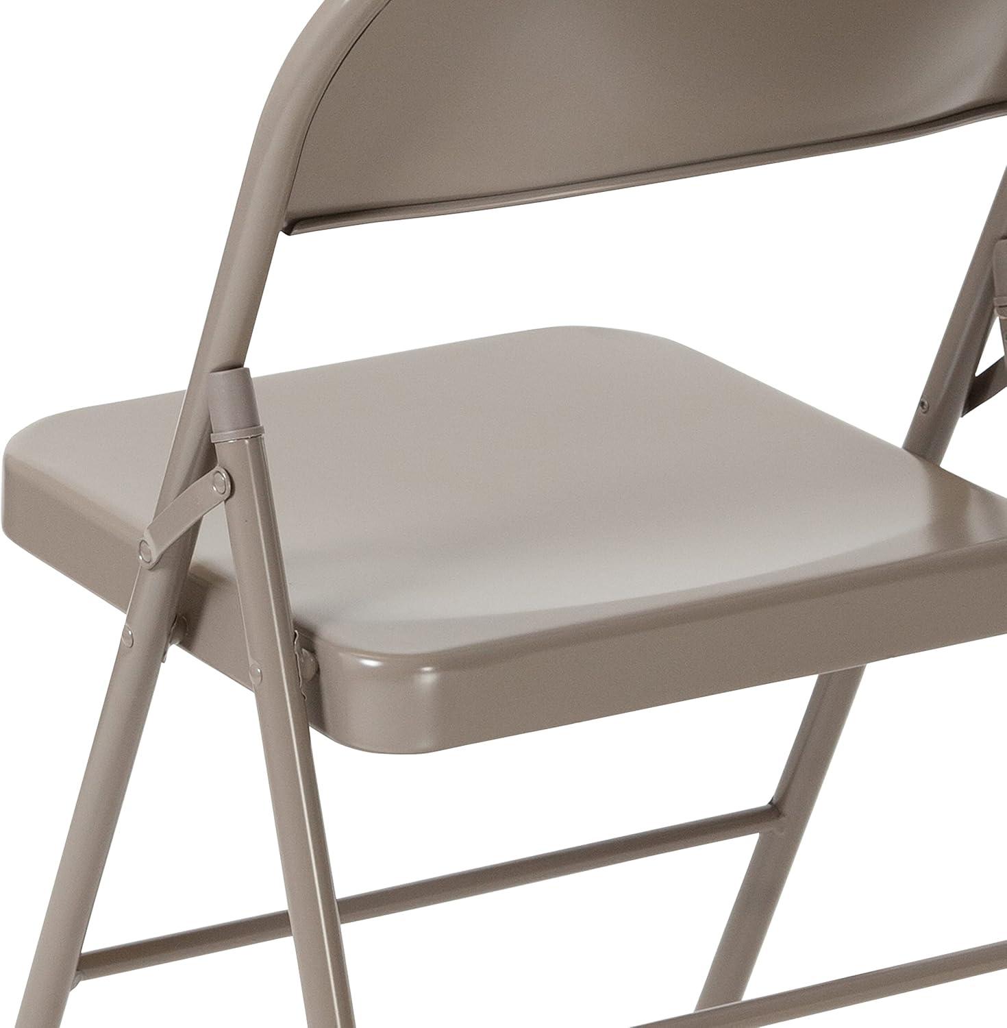 imageFlash Furniture 4 Pack HERCULES Series Double Braced Red Metal Folding ChairGrey