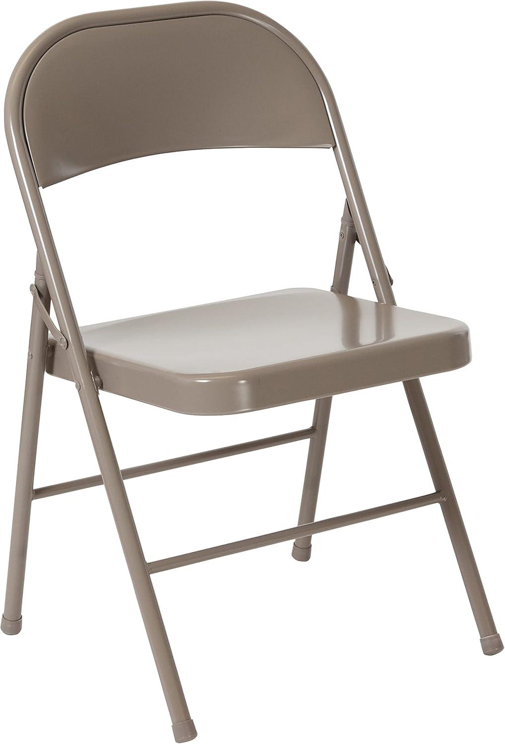 imageFlash Furniture 4 Pack HERCULES Series Double Braced Red Metal Folding ChairGrey