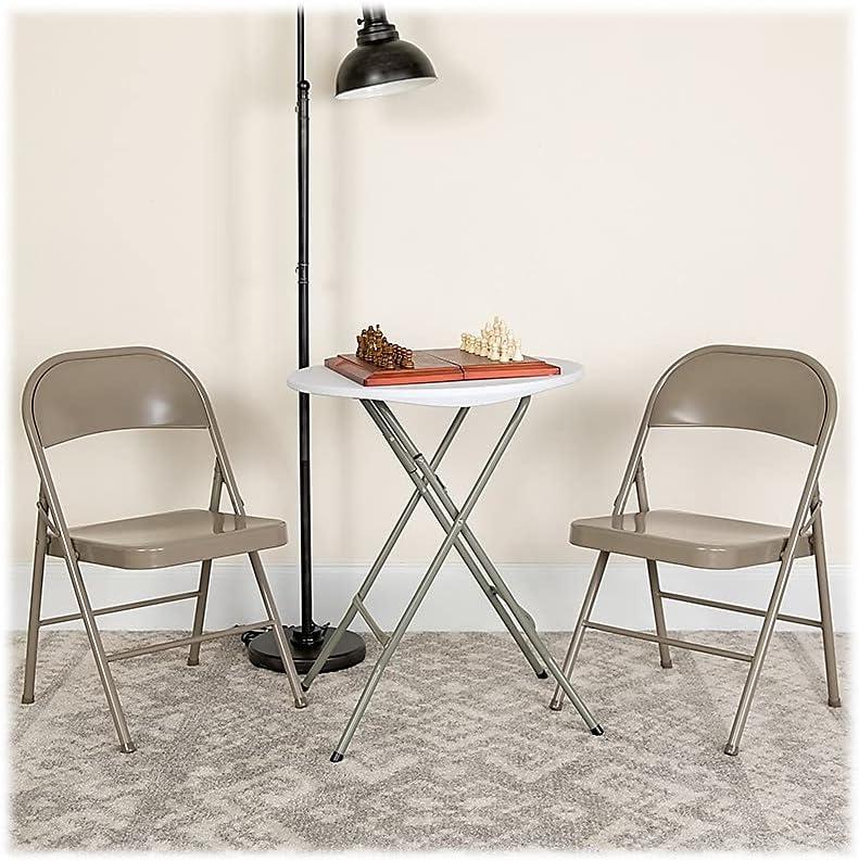 imageFlash Furniture 4 Pack HERCULES Series Double Braced Red Metal Folding ChairGrey