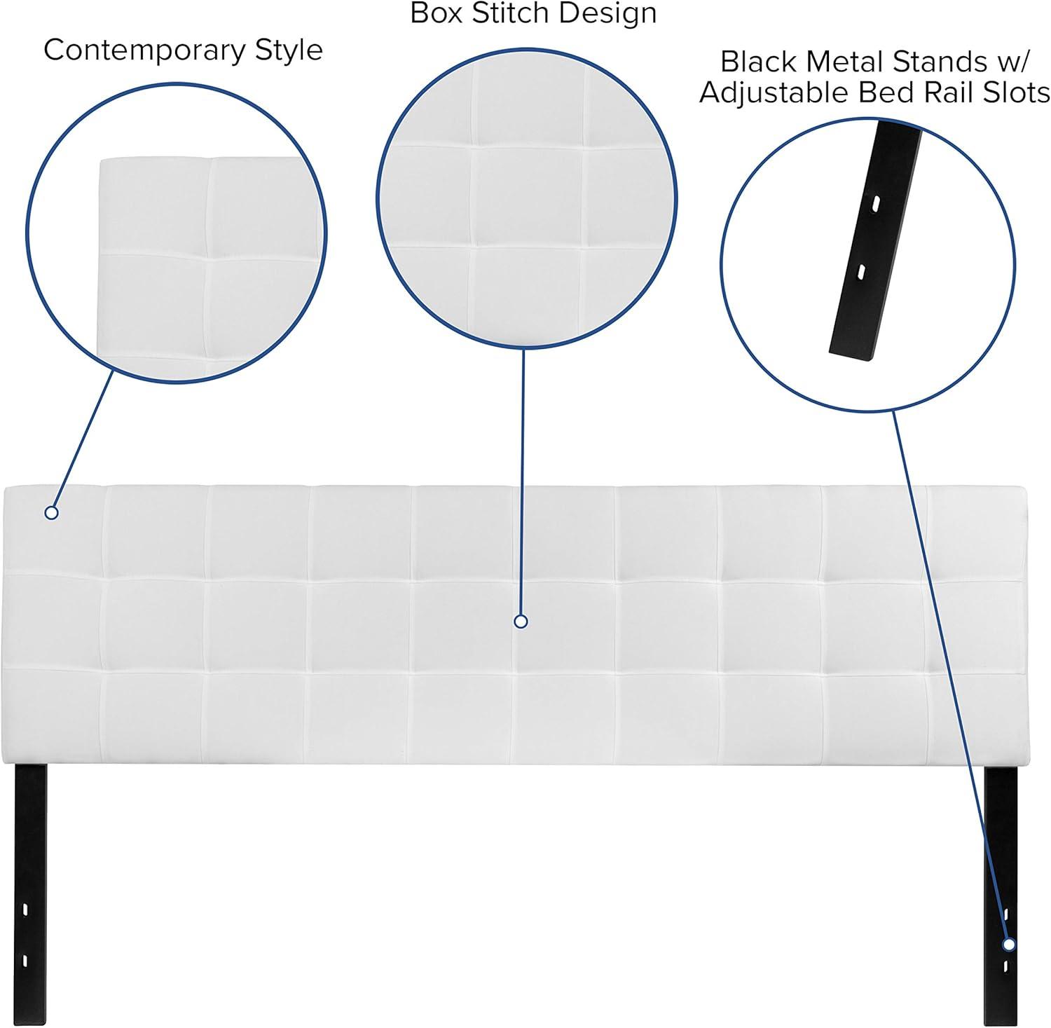 imageFlash Furniture Bedford Box Stitch Tufted Upholstered Twin Size Headboard in Black FabricWhite